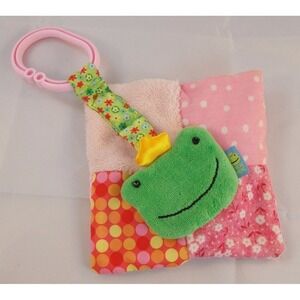 Rich Frog Mini Lovey Security Blanket Clip On 5 Inch Wide Plush Stuffed Animal